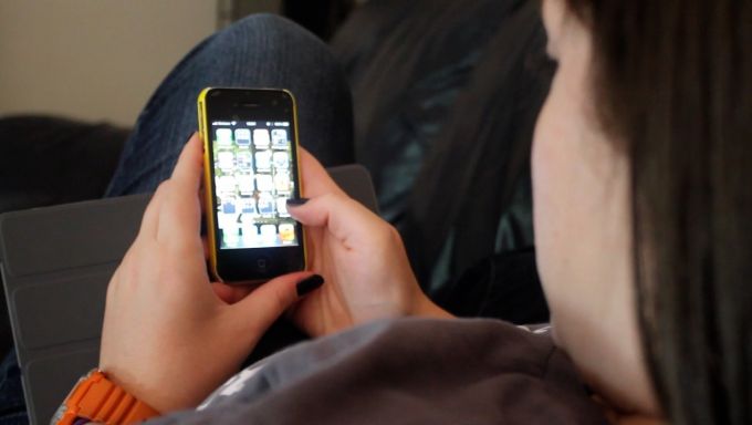 a young woman on her cell phone