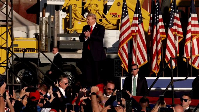 Trump Standing At the Rally