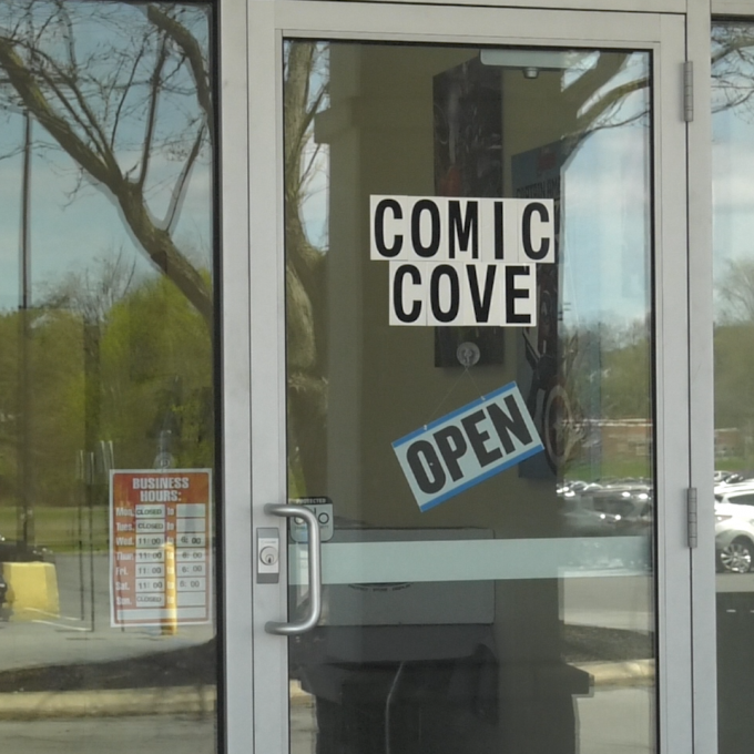 front of comic cove store
