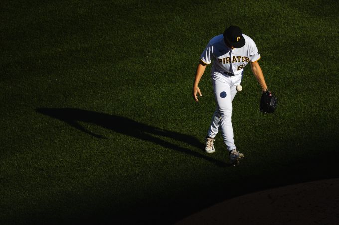 Baseball player in shadows