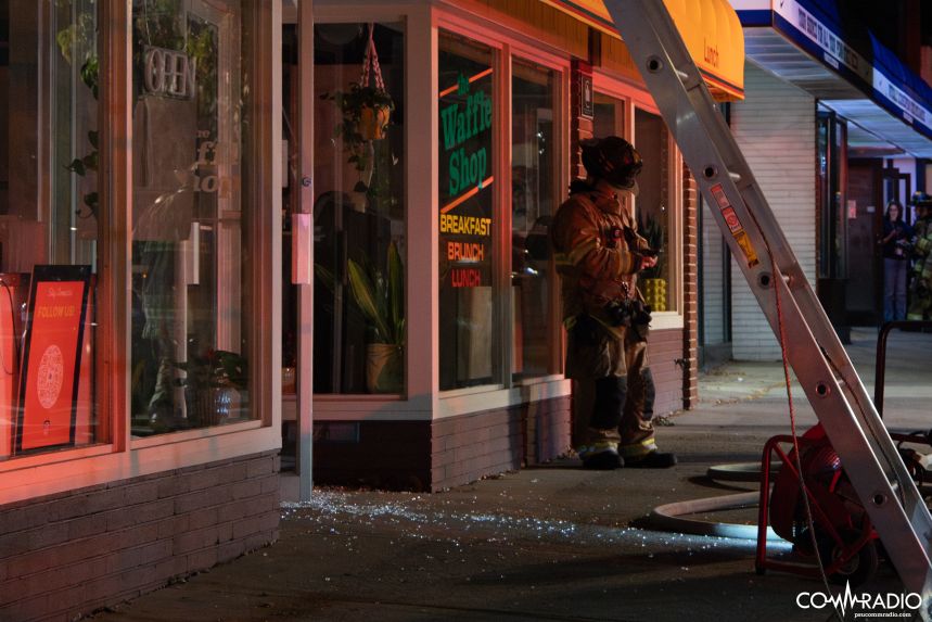 Photo of the fire at the downtown Waffle Shop