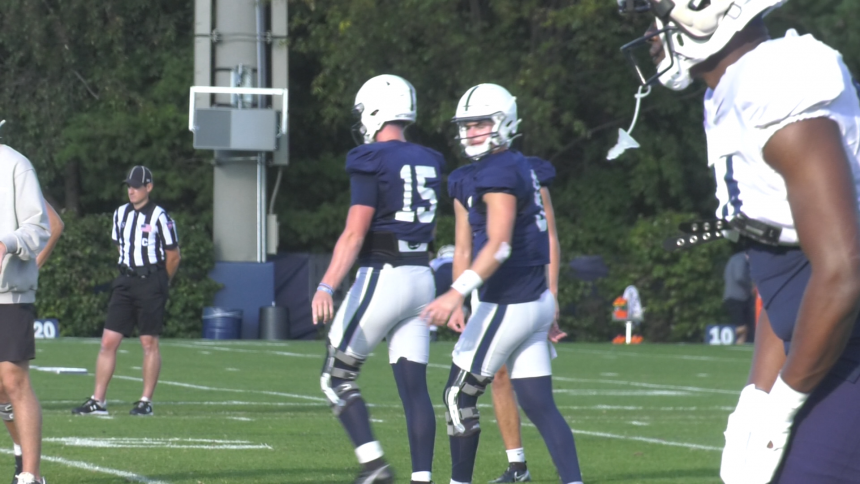 A few Penn State Football players at practice.