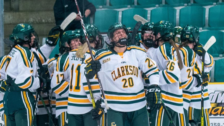 Photo of Clarkson's women's hockey team