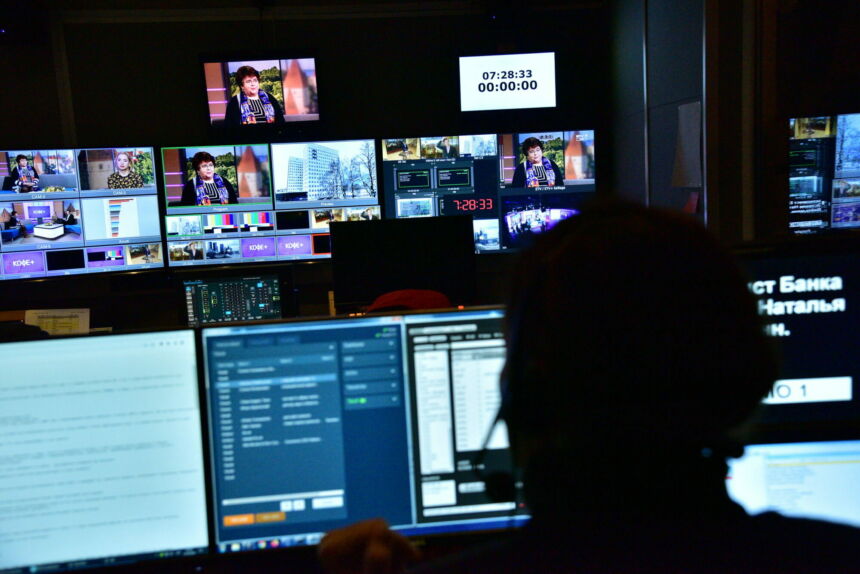 An over-the-shoulder look at a control room